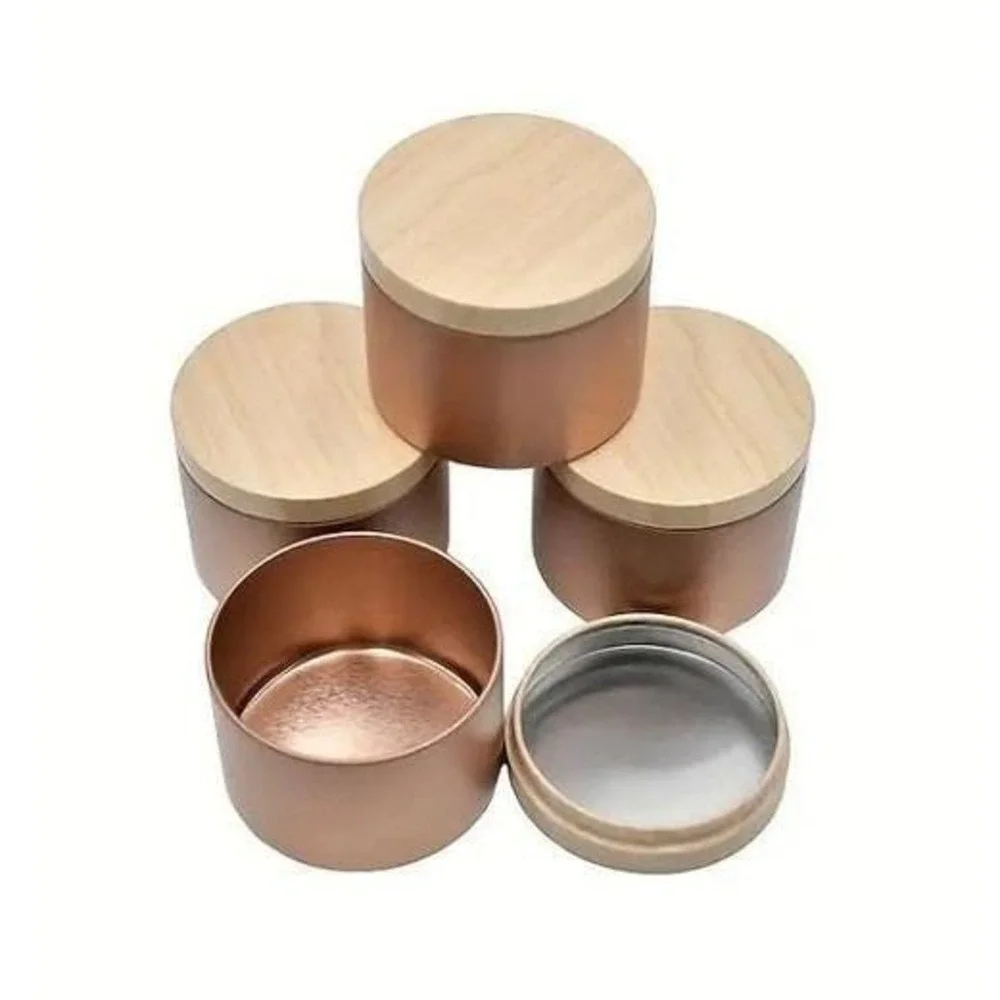 NEW Rose Gold Candle Jars 12 Pack 8oz Metal Containers‎ Lid DIY Candle Making